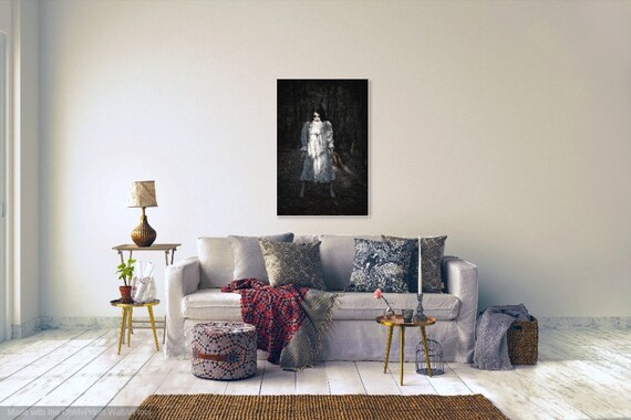 Horror Kunst Druck Gothic Gothic Kunst Creepy Kind Monochrome Kunst Fantasie Wand Kunst Halloween Halloween Dekor Halloween Kunst Freie