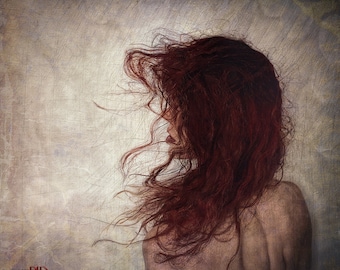 Wild Irish Rose Portrait Art Print, Moody and Mysterious Romantic Photography Print