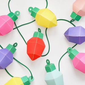 Make Your Own Sparkling Lights Kit, DIY Kit, Paper Craft, Christmas Lights Favor Box, Holiday Garland, Holiday Backdrop, Banner Decoration