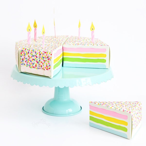Cake Slice Box Kit, Make Your Own Cake, Cake Favor Box, Cake Gift Card Holder, Cake Sprinkles Gift Box, Cute Birthday Gift Box, Hostess Gift