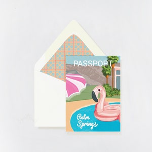 Palm Springs Passport Invitation, Flamingle Party, Bachelorette Invitation, Palm Springs before the rings, Girls Weekend Getaway
