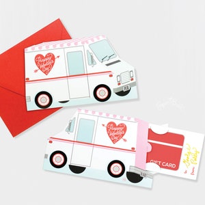 Valentine's Day Special Delivery Gift Card Holder, Valentine Gift Card Container, Love Heart, Present Postal Truck, Galentines, Gift Idea