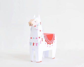 Make Your Own Valentine Llama Craft Kit, 3D Craft Kit, 3D Valentines Day Llama Favor Box, Valentine Gift, Sending Llama Love Valentine Pun