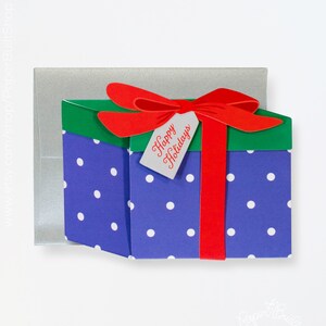 Carte cadeau de Noël, carte de vœux unique, carte de Noël classique à pois, carte de vœux actuelle, joyeuses fêtes, carte de vœux découpée pour les fêtes