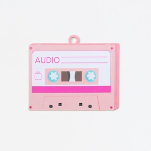 Pink Clear Black 80s Cassette Tape Personalized