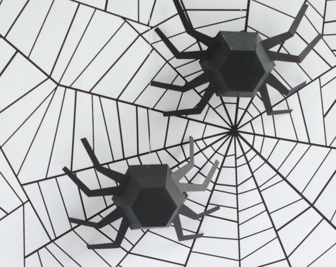 Geometric Spider Kit, DIY Halloween Garland Decor (Set of 6)