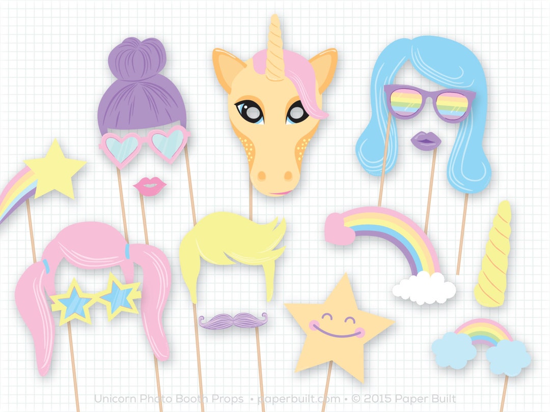 Unicorn Birthday, Photo Booth Props, Unicorn Party, Photobooth Props ...