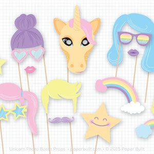 Unicorn Birthday, Photo Booth Props, Unicorn Party, Photobooth Props, Unicorn Photo Prop, Rainbow Colors, Unicorn Baby Shower, Magical, Star image 1