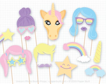 Unicorn Birthday, Photo Booth Props, Unicorn Party, Photobooth Props, Unicorn Photo Prop, Rainbow Colors, Unicorn Baby Shower, Magical, Star