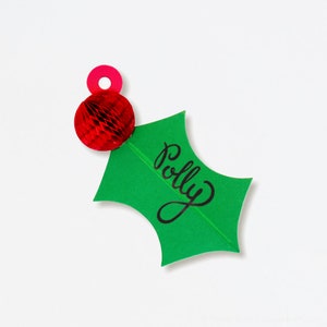 Etiquetas de regalo de acebo navideño, juego de 8, etiquetas de regalo con forma de panal, etiquetas de regalo navideñas, etiquetas de regalo en 3D, etiquetas de regalo troqueladas