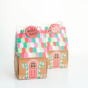 Gingerbread House Gift Box, Holiday Gift Card Holder, Christmas Party Favor Box, Holiday Hostess Gift Box image 6
