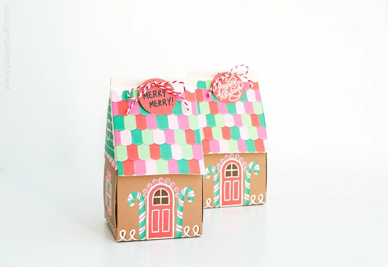 Gingerbread House Gift Box, Holiday Gift Card Holder, Christmas Party Favor Box, Holiday Hostess Gift Box image 6