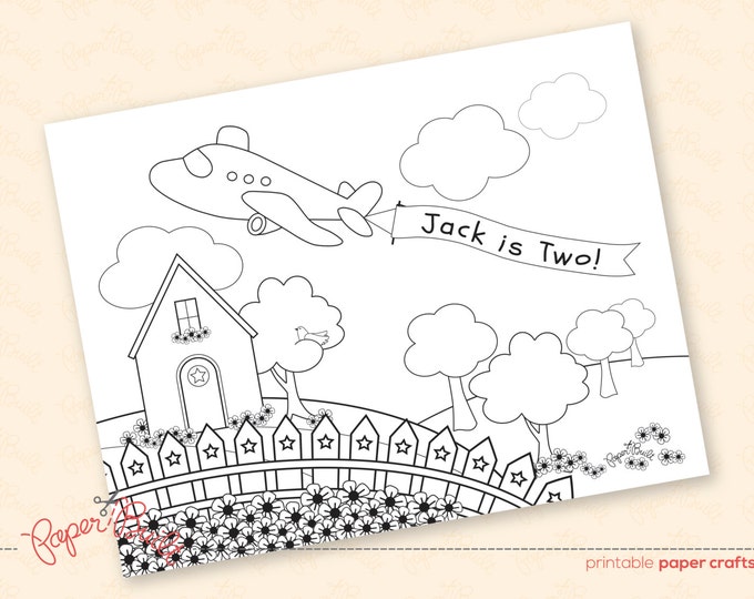 Happy birthday airplane coloring page asseguides