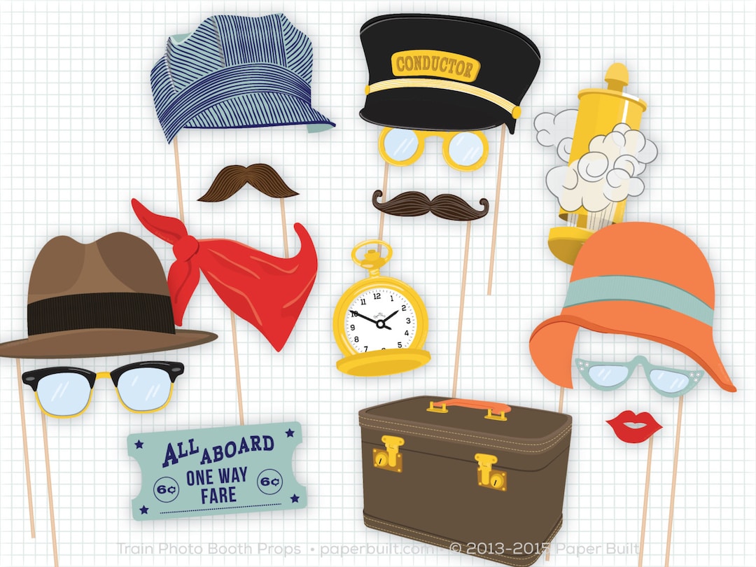 Train Birthday Party, Photo Booth Props, Train Party, Photobooth Props, Decor, Railroad Railway ...