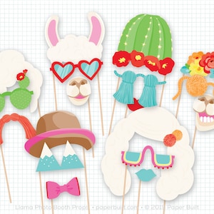 Accessori per stand di lama, Photobooth, festa di compleanno di lama, decorazioni per feste di lama, nappe di pompon di cactus di lama boliviano, baby shower di lama, centrotavola
