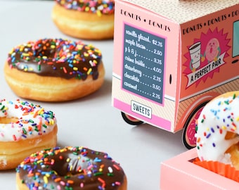 Donut Food Truck - Donut Party, Doughnut, Cupcake Holder, Donut Favor Box, Party Favor Box, Gift Card, Donut Party Favor, I'm Donuts for You