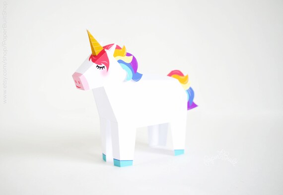Rainbow Unicorn Favor Box, Unicorn Party Supplies, Unicorn Birthday Party, Unicorn Party Decor, Paper Toy Craft, Magical Fantasy Gift Box Il_570xn