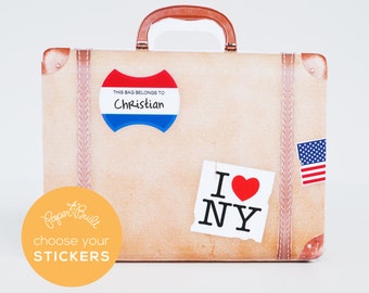 Printable and Customizable Vintage Suitcase Favor Bag/ Gift Bag from Paper Built