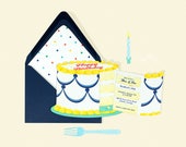 Birthday Cake Invitation, Birthday Party Invite, Sweets Party, Bday Party, Candles Balloons, Birthday Boy, No Theme, Die Cut, Slice of Cake Il_170x135