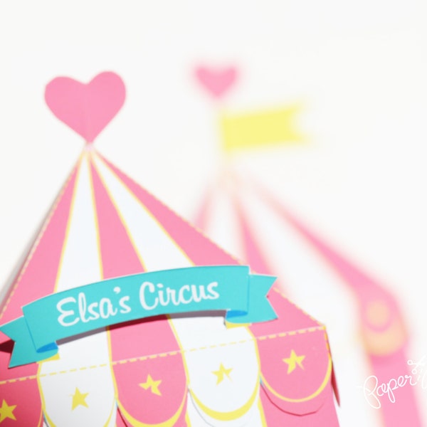 Circus Tent Favor Box, Gift Box, Girly Party, Circus Party Favor, Circus Party Centerpiece, Circus Wedding, Carnival Party, Carnival Wedding