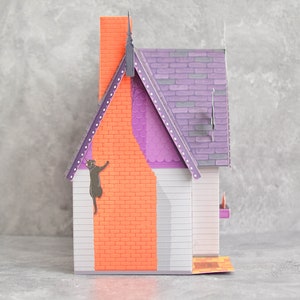 Halloween Papperdockhus-kit, Miniatyr Häxhuspyssel bild 3