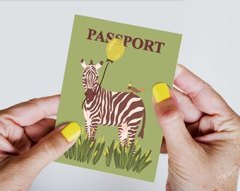 Safari Animal Passport Invitation, Jungle Birthday, Baby Shower (Digital)