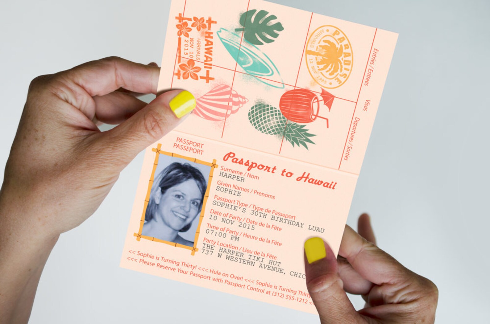 Hawaii Passport Invitation Destination Wedding Passport Luau Etsy