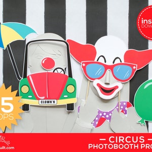 Circus Photo Booth Props, Photobooth Props, Circus Birthday, Circus Party Decor, Clown, Ringmaster, Circus Wedding, Party Centerpiece Ideas image 4