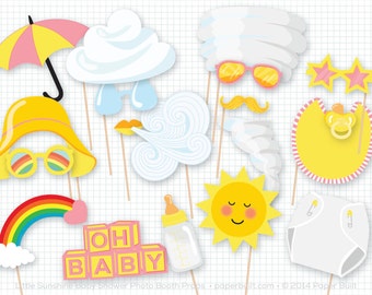 My Little Sunshine Baby Shower, Photo Booth Props, Photobooth Props, Baby Shower Prop, Girl Baby Shower, Baby Girl, New Baby, Sunshine Party