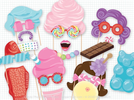 Candy Photo Booth Props Sweet Shoppe Party Props Candyland Etsy
