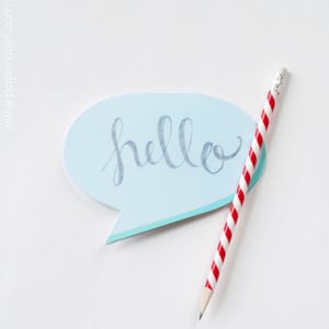 Blank Speech Bubble Card: Customizable Die-Cut Greeting