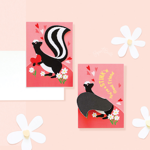 Biglietto di San Valentino per bambini, Biglietto di San Valentino Skunk, Biglietto per il giorno di Palentines, Bambini, San Valentino in classe, Biglietto di San Valentino, Biglietto pop-up, San Valentino Punny