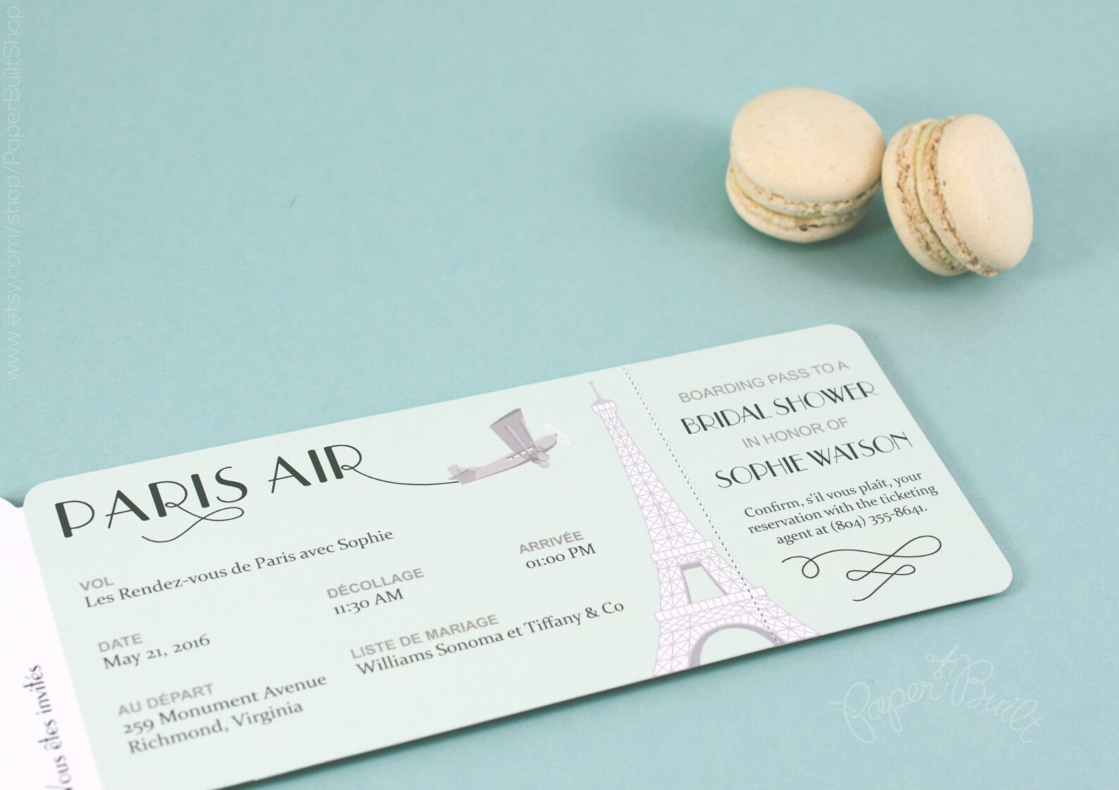 French Theme Boarding Pass Invitation Paris Airline Ticket Etsy