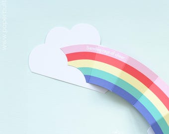 Carte d&#39;encouragement arc-en-ciel - Arc-en-ciel pop-up découpé et extensible pour vous encourager, vous rétablir et penser à vous