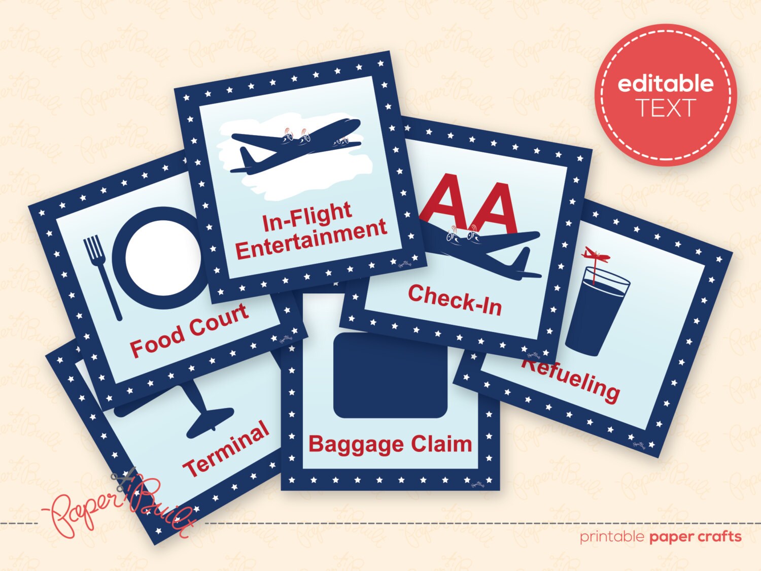 Printable Airplane Birthday Party Sign Package from the