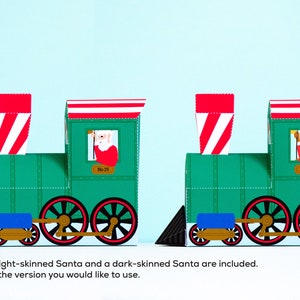 Christmas Treat Train, Christmas DIY, Holiday Cupcake Box, Christmas Decoration Holiday Decor, Holiday Centerpiece, Festive Train with Santa image 7