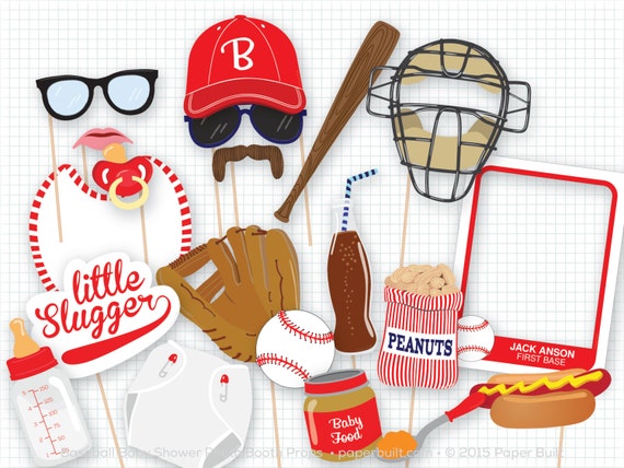 Baseball Baby Shower Photo Booth Props, Photobooth Props, Vintage Baseball Party, Little Slugger, Its a Boy Baby Shower, Oh Baby, New Baby Il_570xn