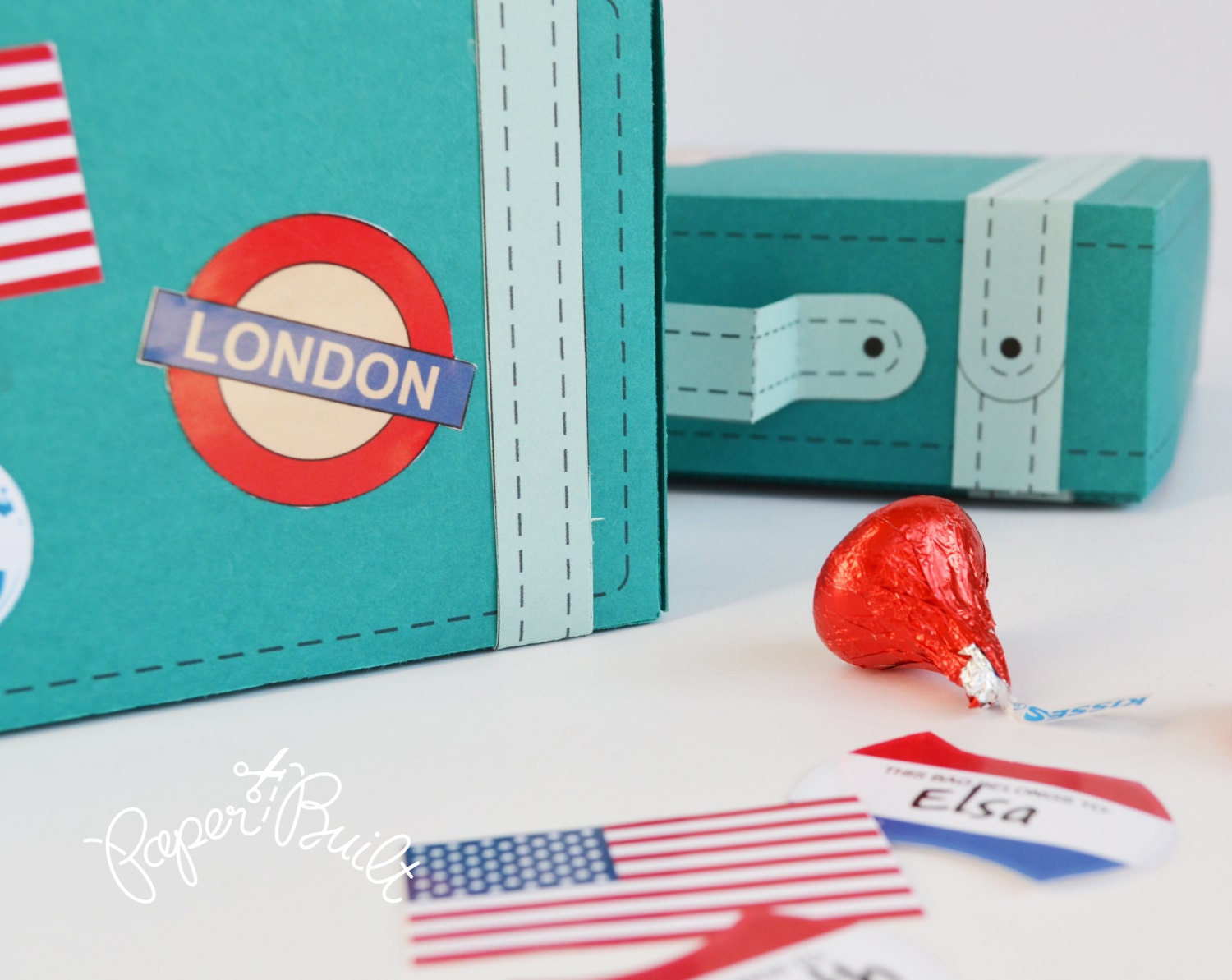 Vintage Suitcase Favor Box Template Favor Box Party Favor Etsy