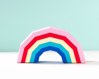 Rainbow Favor Box, Rainbow Party, Rainbows and Unicorns, Pink Rainbow Centerpiece Rainbow Decoration