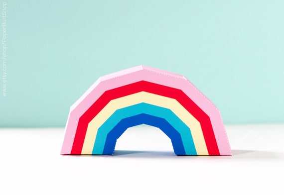 Rainbow Favor Box, Rainbow Party, Rainbows and Unicorns, Pink Rainbow Centerpiece Rainbow Decoration Il_570xn