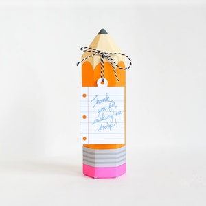 Pencil Gift Card Holder, Back to School Occasion Bin, Teacher Appreciation Gift Box, School Party Supply, Make Your Own Pencil Pencil Favor image 2