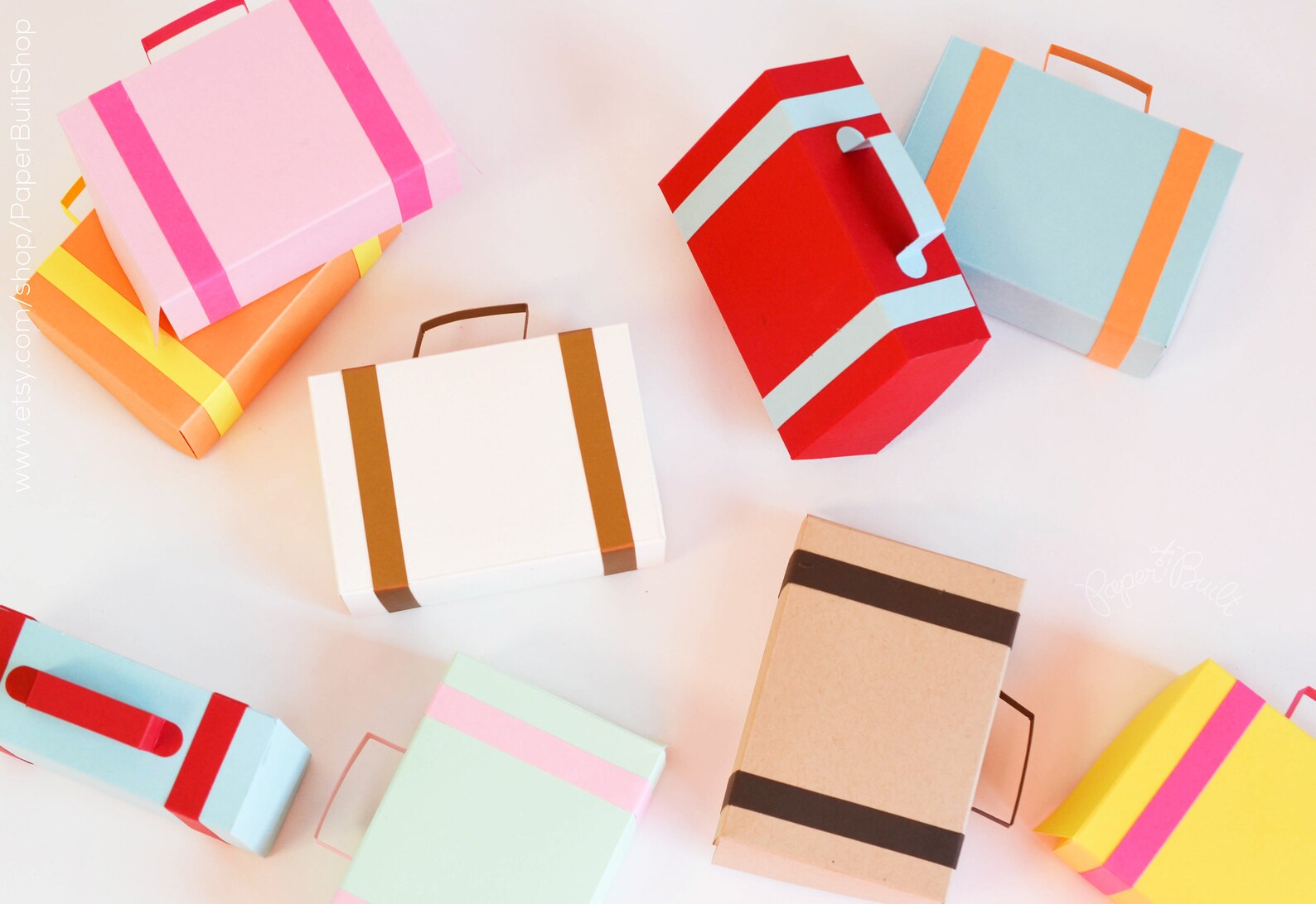 Small Suitcase Favor Box Kit Set of 4 Favor Box Airplane Etsy