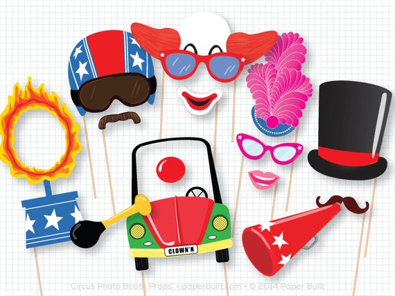 Circus Photo Booth Props, Photobooth Props, Circus Birthday, Circus Party Decor, Clown, Ringmaster, Circus Wedding, Party Centerpiece Ideas Il_570xn
