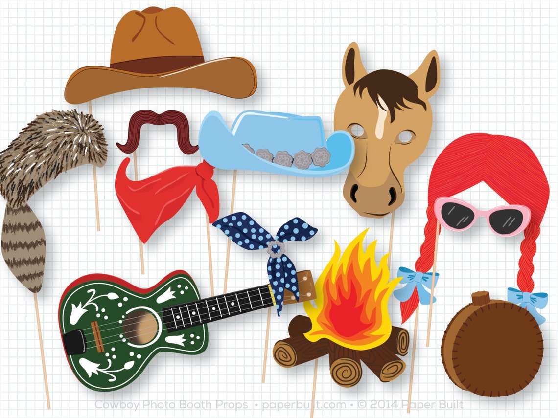 Cowboy Photo Booth Props Cowboy Birthday Cowboy Photobooth - Etsy