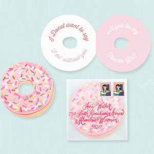 Will You Be My Flower Girl Card, Donut Flower Girl Card, I Donut Want to Say I Do Without You, Ask Attendants, Flower Girl Proposal