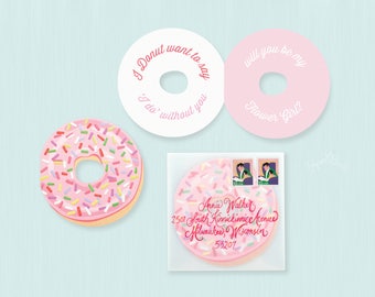 Will You Be My Flower Girl Card, Donut Flower Girl Card, I Donut Want to Say I Do Without You, Ask Attendants, Flower Girl Proposal