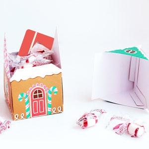 Gingerbread House Gift Box, Holiday Gift Card Holder, Christmas Party Favor Box, Holiday Hostess Gift Box image 7