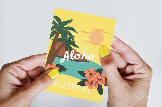 Hawaii Passport Invitation, Destination Wedding Passport, Luau Birthday Party, Hawaiian, Paradise, Baby Shower, Tropical Passport Invitation Il_570xn