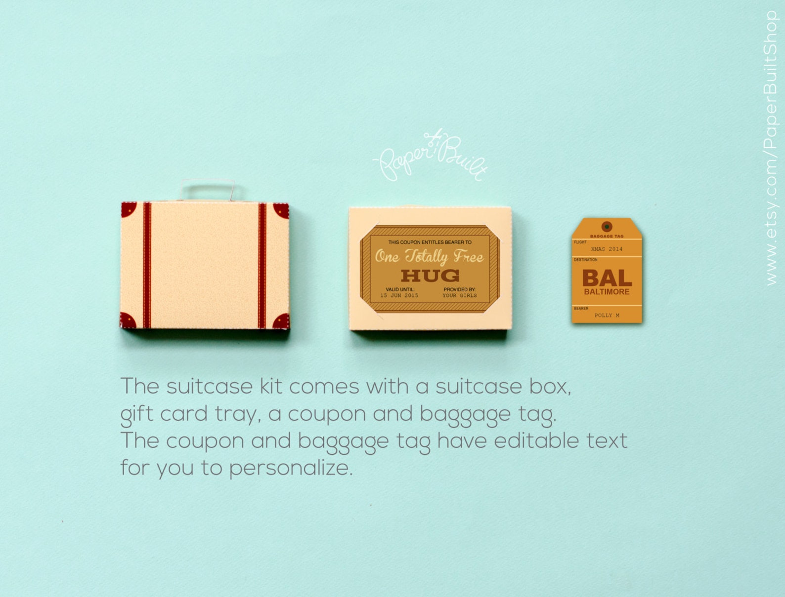 Suitcase Gift Card Box Gift Card Holder Vintage Suitcase Etsy