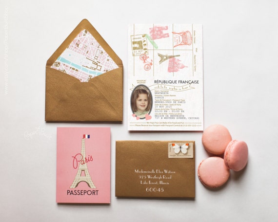 Paris Passport Invitation, Rendez-vous de Paris, Ooh la la, Paris Party, Paris Baby Shower, French Party, Parisienne, Paris Bridal Shower Il_570xn